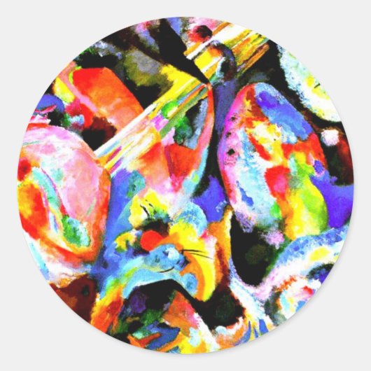 Kandinsky - Flut Improvisation Runder Aufkleber (Vorderseite)