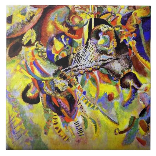 Kandinsky - Fugue, abstract painting, Fliese (Vorderseite)