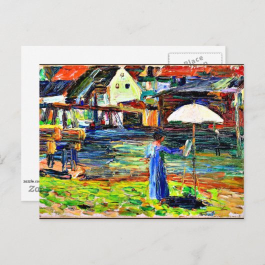Kandinsky - Gabriele Munter Painting in Kallmunz Postkarte (Vorne/Hinten)