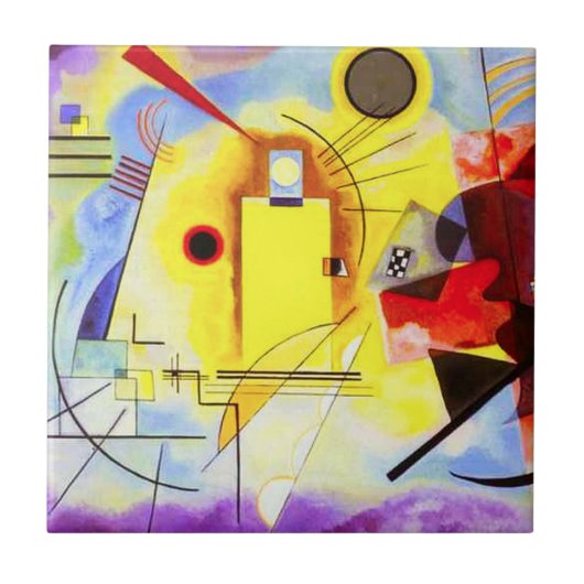Kandinsky-Gelb-Blauer Ton Fliese (Vorderseite)