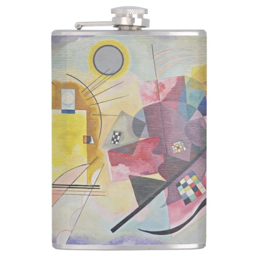 Kandinsky Gelb Rot Blau Abstrakte Kunst-Flasche Flachmann (Vorderseite)