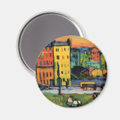 Kandinsky - Häuser in München, Magnet (Vorderseite/Rückseite)