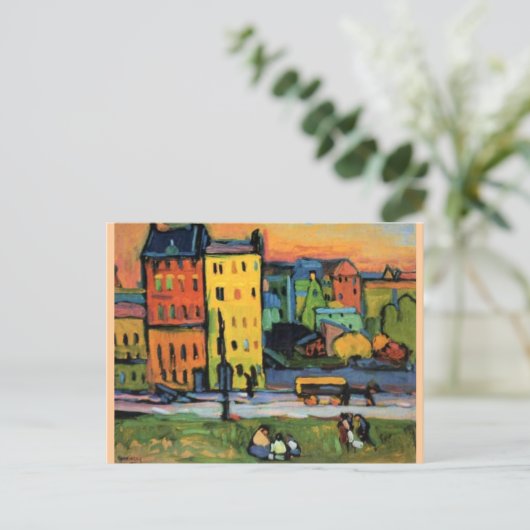Kandinsky - Häuser in München Postkarte (Stehend Vorderseite)