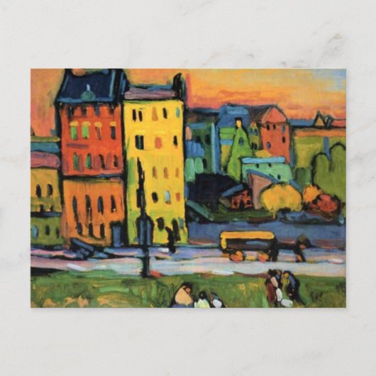 Kandinsky - Häuser in München, Postkarte (Vorderseite)