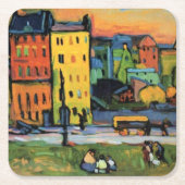 Kandinsky - Häuser in München, Rechteckiger Pappuntersetzer (Vorderseite)