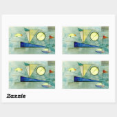 Kandinsky - Haze, abstrakte Kunstwerke, Rechteckiger Aufkleber (Blatt)