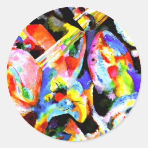 Kandinsky - Hochwasserimprovisierung Runder Aufkleber