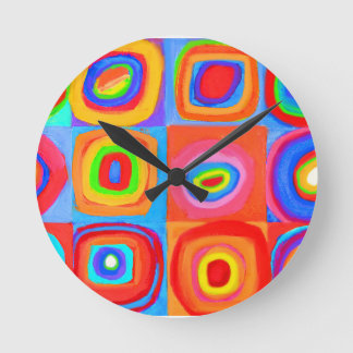 Kandinsky Homage Farbstudie Wall Clock Runde Wanduhr