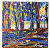 Kandinsky - Im Park der St. Cloud - Herbst II Fliese (Vorderseite)