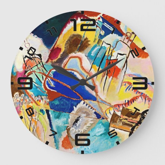 Kandinsky Improvisation 30 Art Clock Große Wanduhr (Vorderseite)