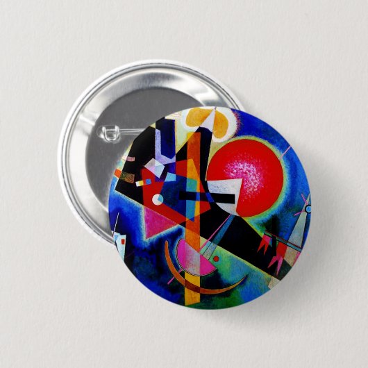 Kandinsky in Abstrakter Blauer Malerei Button (Vorne & Hinten)