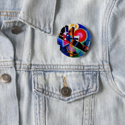 Kandinsky in Abstrakter Blauer Malerei Button (Beispiel)