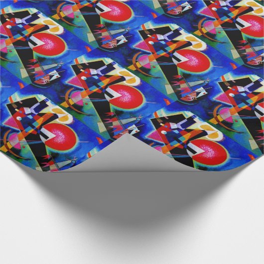 Kandinsky in Abstrakter Blauer Malerei Geschenkpapier (Ecke)