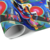 Kandinsky in Abstrakter Blauer Malerei Geschenkpapier (Rolleneckpunkt)