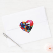 Kandinsky in Abstrakter Blauer Malerei Herz-Aufkleber (Umschlag)