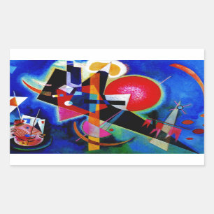Kandinsky in Abstrakter Blauer Malerei Rechteckiger Aufkleber