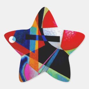 Kandinsky in Abstrakter Blauer Malerei Stern-Aufkleber