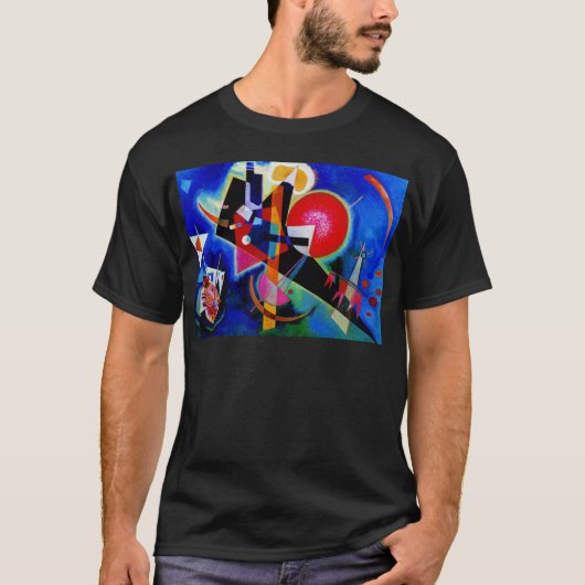 Kandinsky in Abstrakter Blauer Malerei T-Shirt (Vorderseite)
