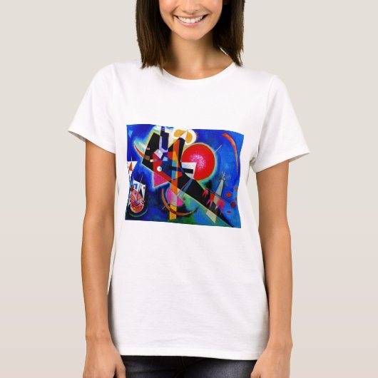 Kandinsky in Abstrakter Blauer Malerei T-Shirt (Vorderseite)