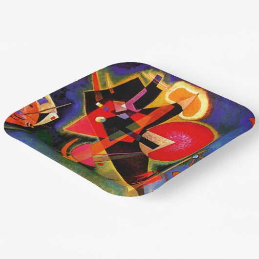 Kandinsky - In Blau, berühmte Kunstwerke Pappteller (Gewinkelt)