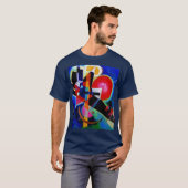 Kandinsky in Blue Abstrakt Painting Navy Blue T-Shirt (Vorne ganz)