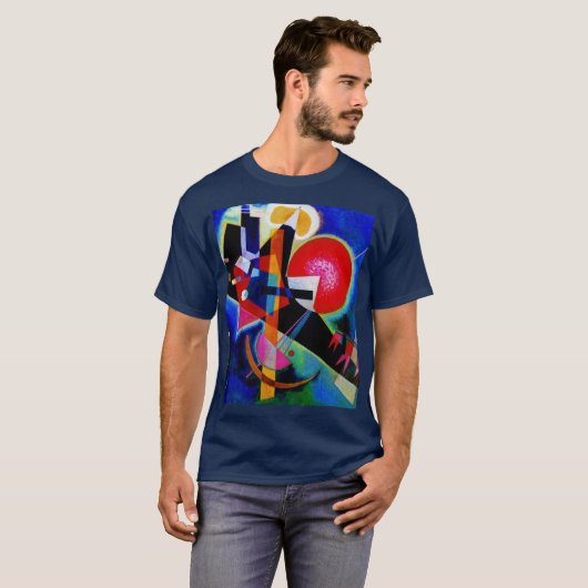 Kandinsky in Blue Abstrakt Painting Navy Blue T-Shirt (Vorne ganz)