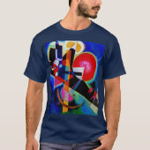 Kandinsky in Blue Abstrakt Painting Navy Blue T-Shirt (Vorderseite)