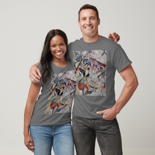 Kandinsky in grau Abstrakte Kunstwerke, dunkelgrau T-Shirt (Unisex)