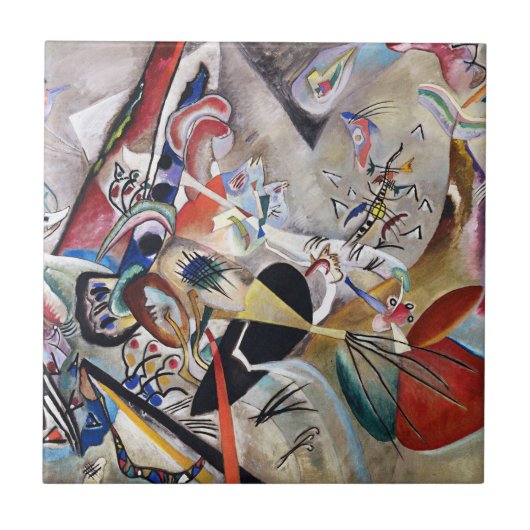 Kandinsky in grauem Tile Fliese (Vorderseite)