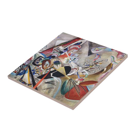 Kandinsky in grauem Tile Fliese (Seite)