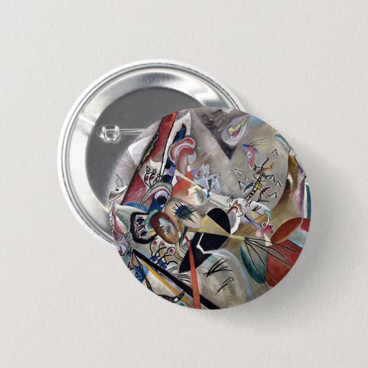 Kandinsky in grauer Abstrakter Kunst Button (Vorne & Hinten)
