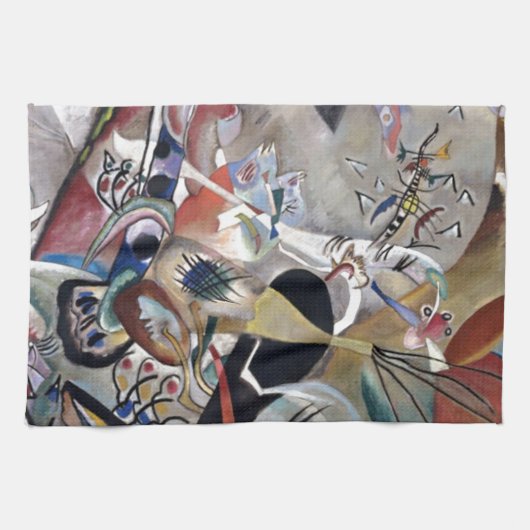 Kandinsky in grauer Abstrakter Kunst Handtuch (Horizontal)