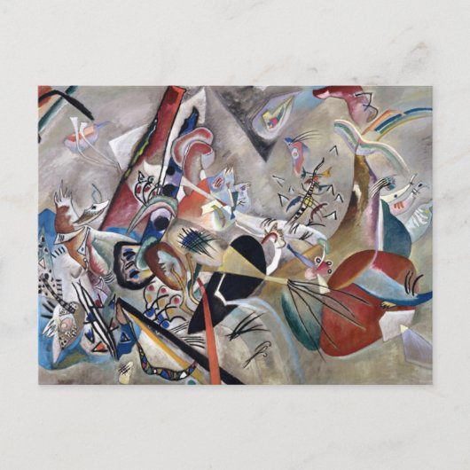Kandinsky in grauer Abstrakter Kunst Postkarte (Vorderseite)