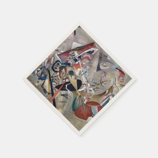 Kandinsky in grauer Abstrakter Kunst Serviette (Ecke)