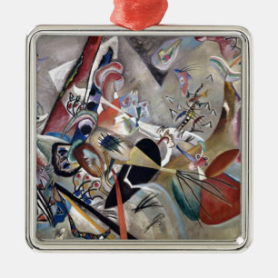 Kandinsky in grauer Abstrakter Kunst Silbernes Ornament