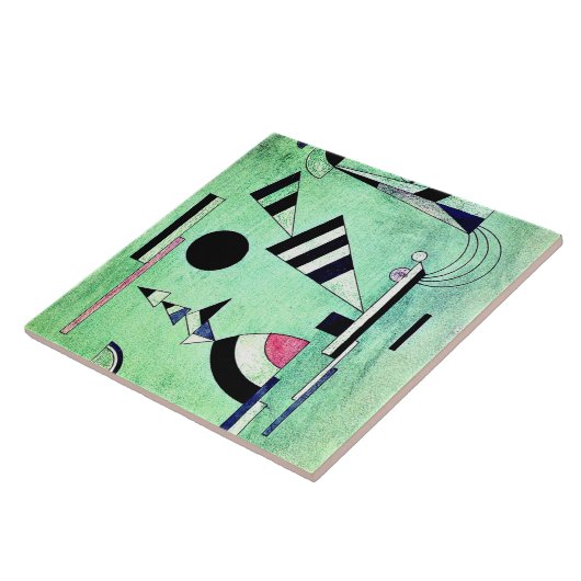 Kandinsky - in Grün getaucht Fliese (Seite)