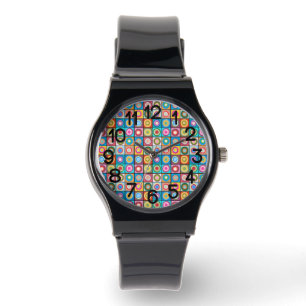 Kandinsky-Inspirierte Kreise Armbanduhr