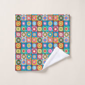 Kandinsky-Inspirierte Kreise Badhandtuch Set (Waschlappen)