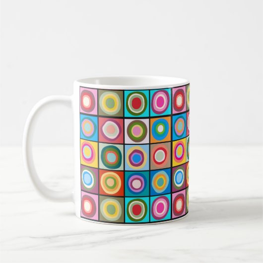 Kandinsky-Inspirierte Kreise Kaffeetasse (Links)