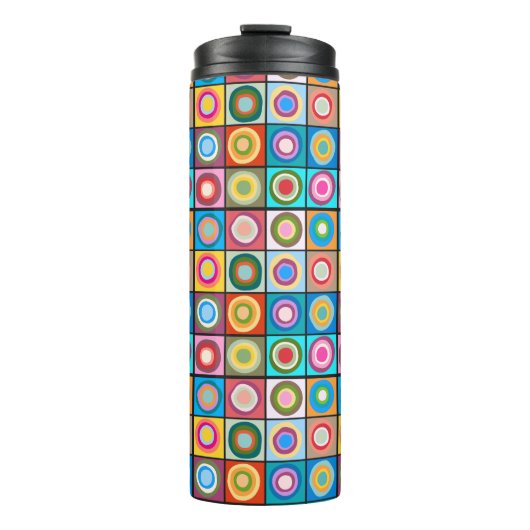 Kandinsky-Inspirierte Kreise Thermosbecher (Vorderseite)