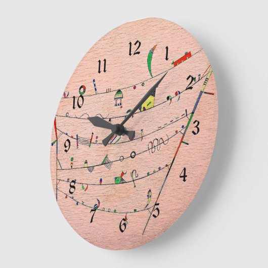 Kandinsky - Kleine Akzente Große Wanduhr (Winkel)