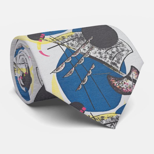 Kandinsky Kleine Welten – Blaue Komposition Krawatte (Gerollt)