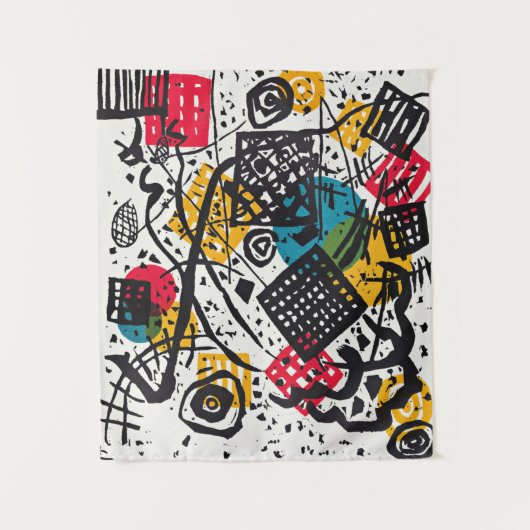 Kandinsky - Kleine Welten V, abstrakte Kunst Wandteppich (Vorderseite)