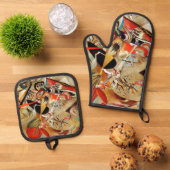 Kandinsky Komposition Abstrakte Malerei Ofenhandschuh & Topflappen-Set (Oben Unten)