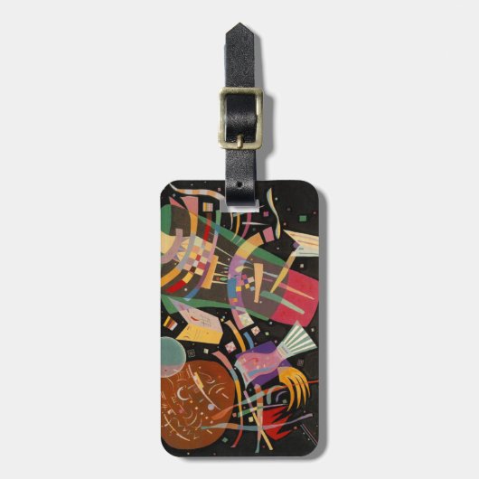 Kandinsky-Komposition X Abstrakt Gepäckanhänger (Vorderseite vertikal)