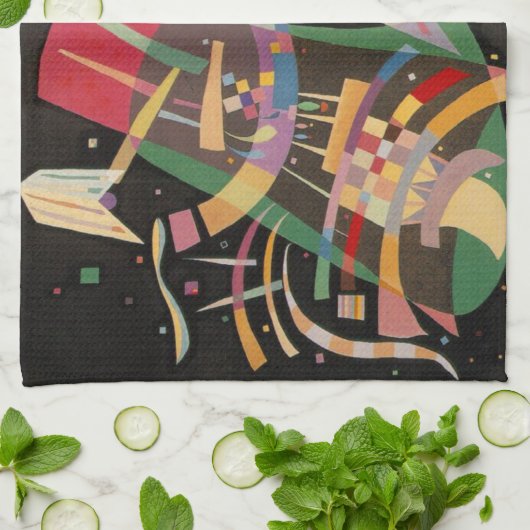 Kandinsky-Komposition X Abstrakt Geschirrtuch (Gefaltet)