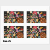 Kandinsky-Komposition X Abstrakt Rechteckiger Aufkleber (Blatt)