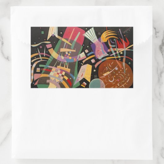 Kandinsky-Komposition X Abstrakt Rechteckiger Aufkleber (Tasche)
