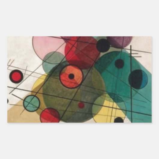 Kandinsky-Kreise in einem Circle Sticker (Vorderseite)