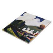 Kandinsky - Landschaft bei Murnau mit Lokomotive Fliese (Seite)